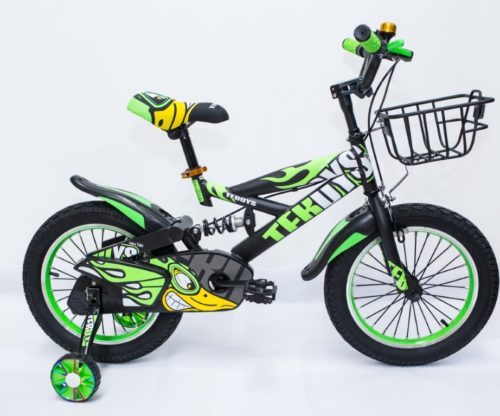 Bicicleta Copii TF BOYS 16'' negru mat/verde 4-8 ani