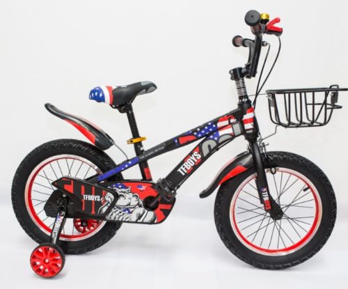 Bicicleta Copii TF BOYS 16'' negru mat/rosu 4-8 ani