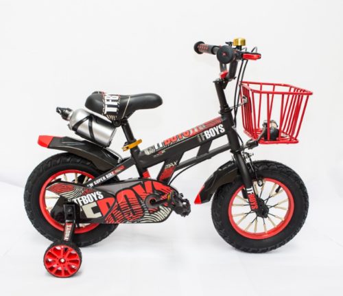 Bicicleta Copii TF BOYS 12" negru mat/rosu 2-4 ani
