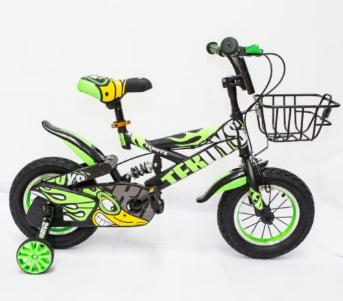 Bicicleta Copii TF BOYS 12'' negru mat/verde 2-5 ani